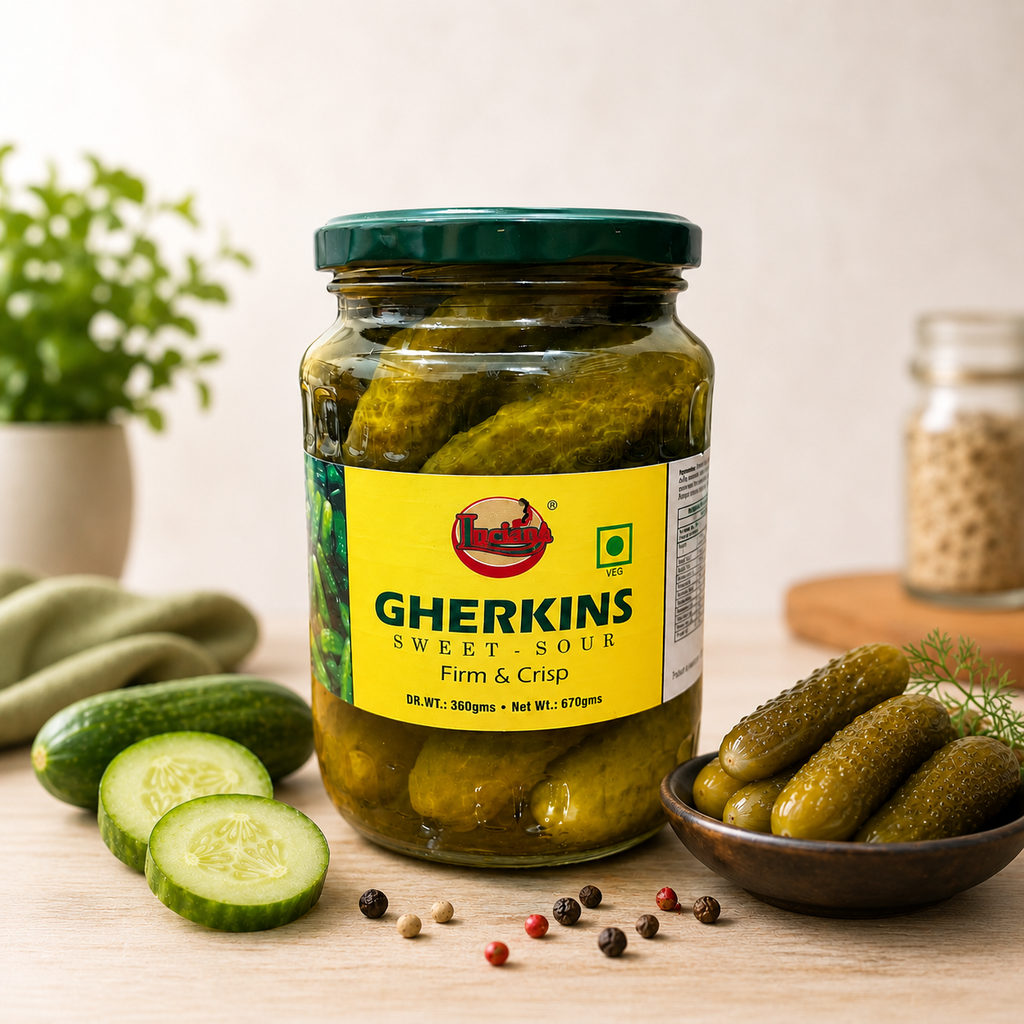 Luciana Gherkins Sweet & Sour 670g | Premium Pickled Cucumbers | Firm & Crisp