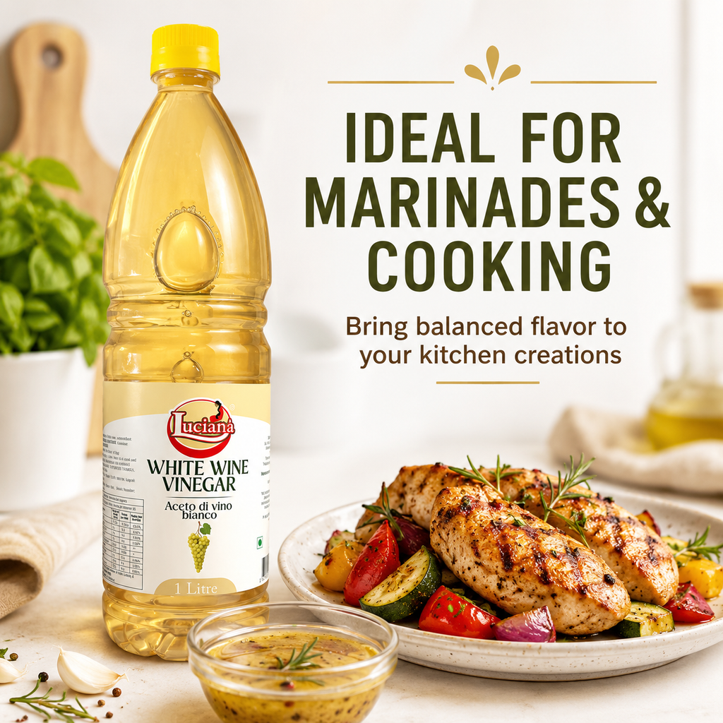 Luciana White Wine Vinegar 1 Litre | Authentic Italian Style White Wine Vinegar