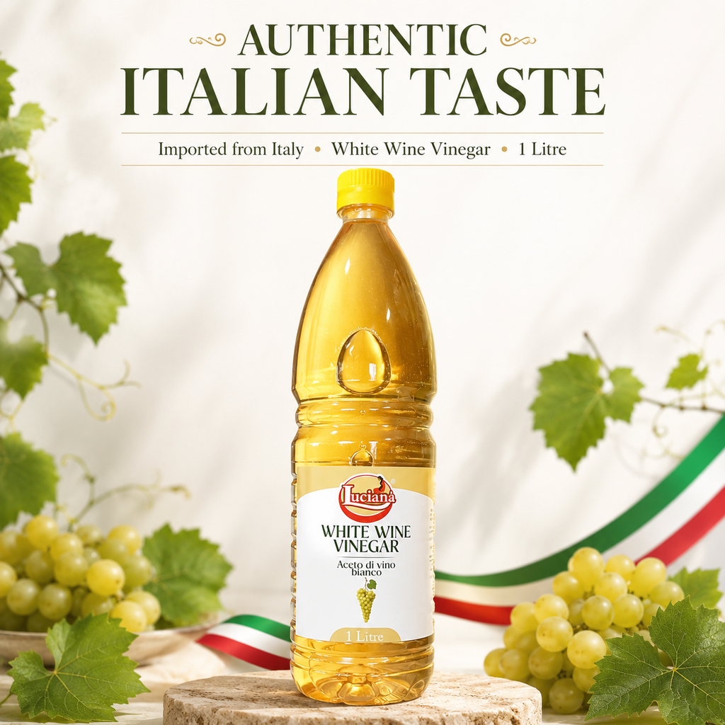 Luciana White Wine Vinegar 1 Litre | Authentic Italian Style White Wine Vinegar
