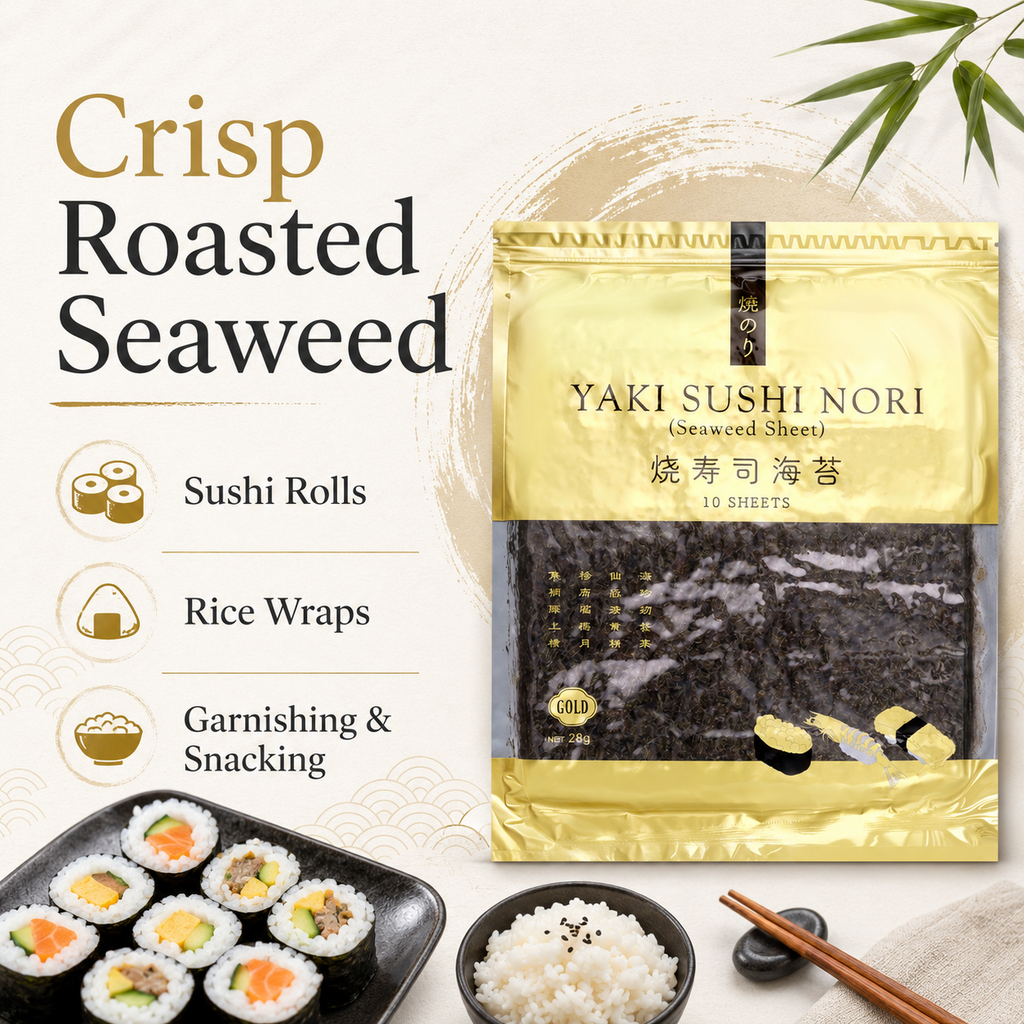 Gold Selection Yaki Sushi Nori Seaweed Sheets 10 Sheets (28g)