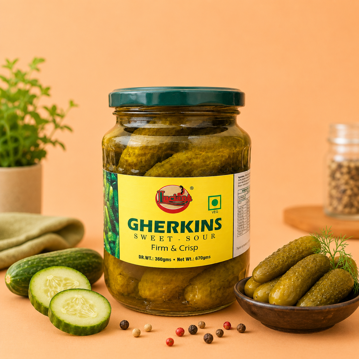 Luciana Gherkins Sweet & Sour 670G