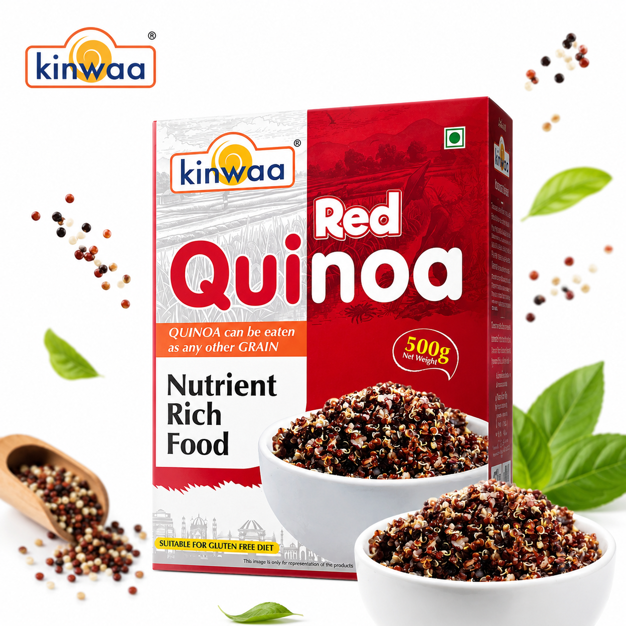 Kinwaa Red Quinoa 500g | Premium Imported Red Quinoa Seeds | High Protein, Rich in Fiber, Gluten Free | 100% Natural Superfood