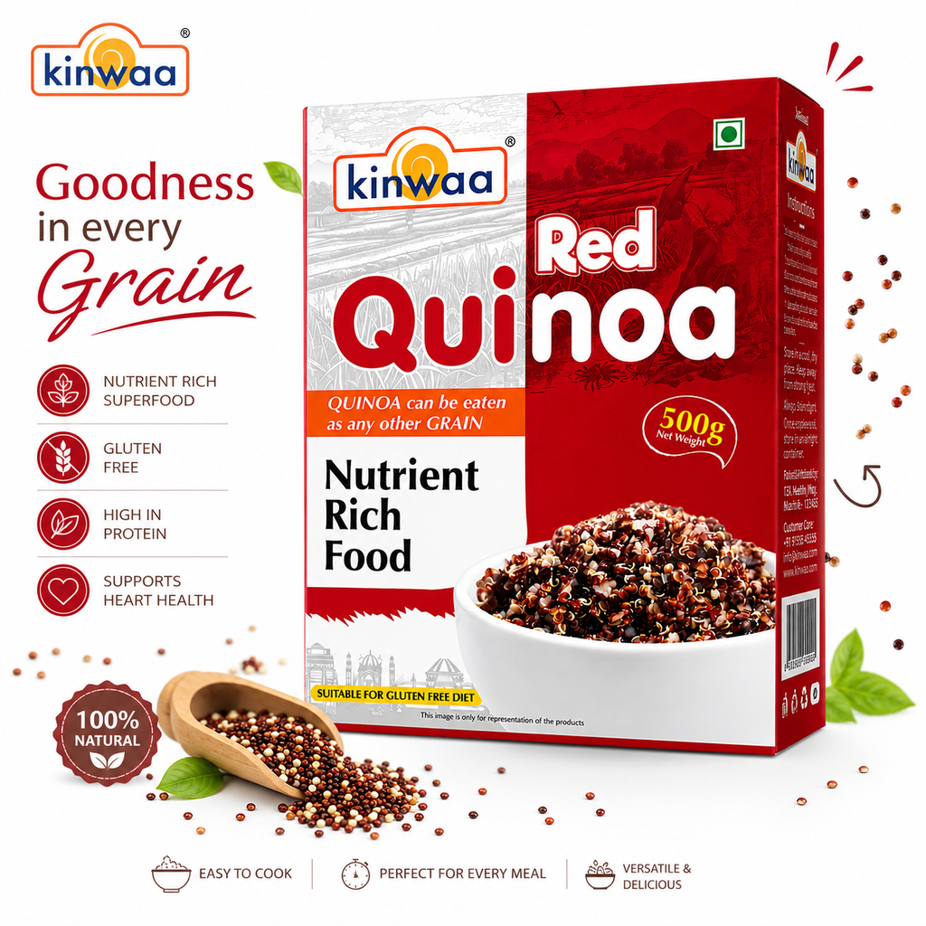 Kinwaa Red Quinoa 500g | Premium Imported Red Quinoa Seeds | High Protein, Rich in Fiber, Gluten Free | 100% Natural Superfood