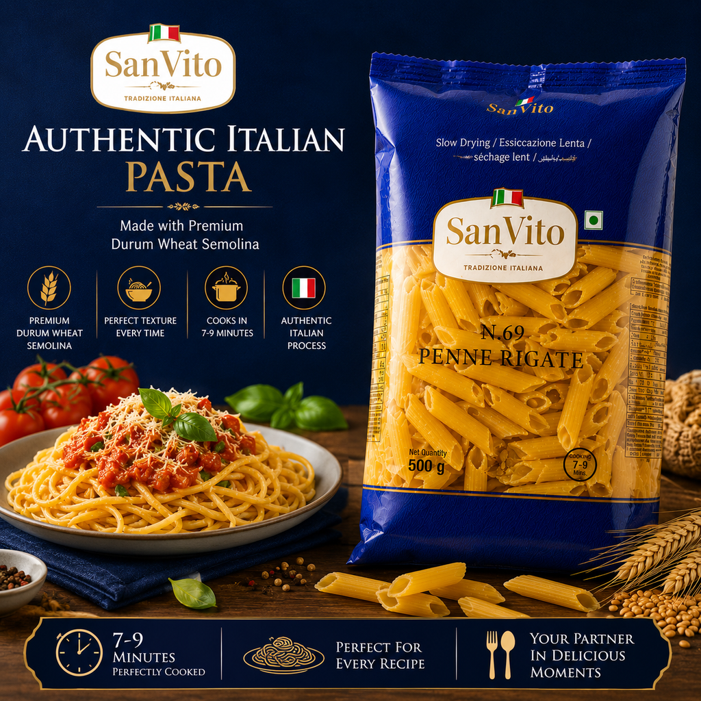 SanVito Penne Rigate Pasta (500g) | Authentic Italian Pasta