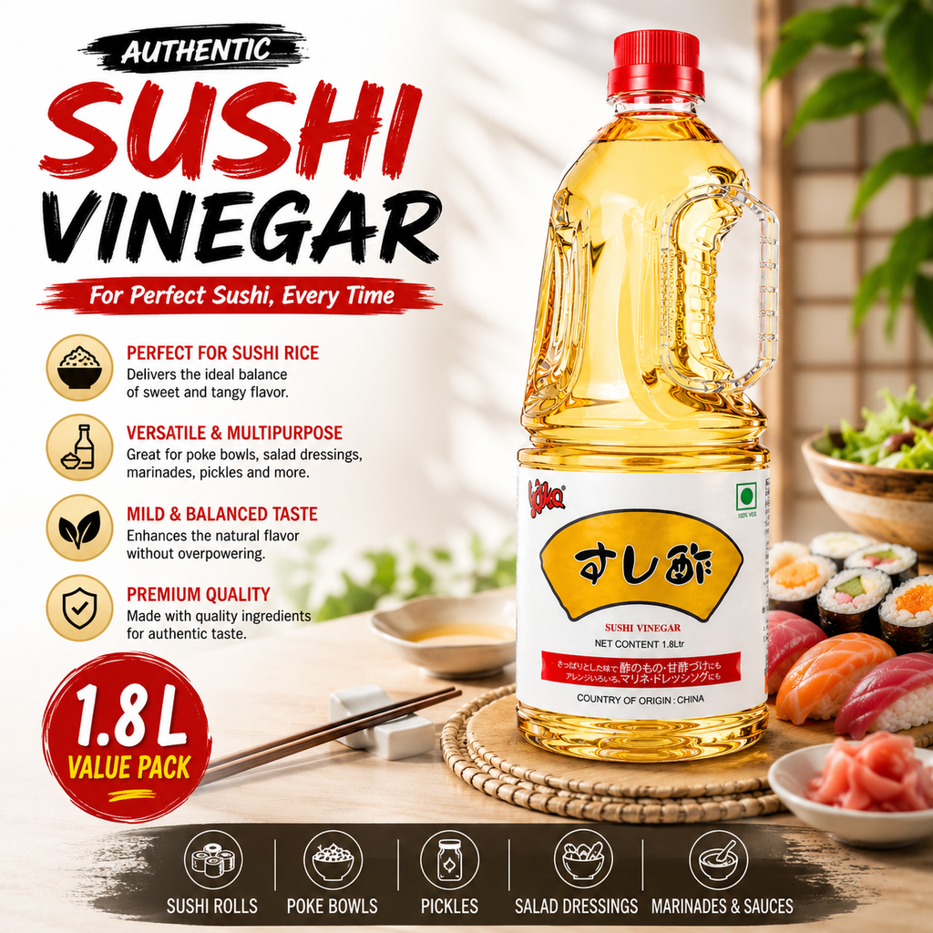 Yoka Sushi Vinegar 1.8L | Authentic Japanese Sushi Rice Vinegar | Perfect for Sushi Rice, Salads, Marinades & Pickling | 1800ml