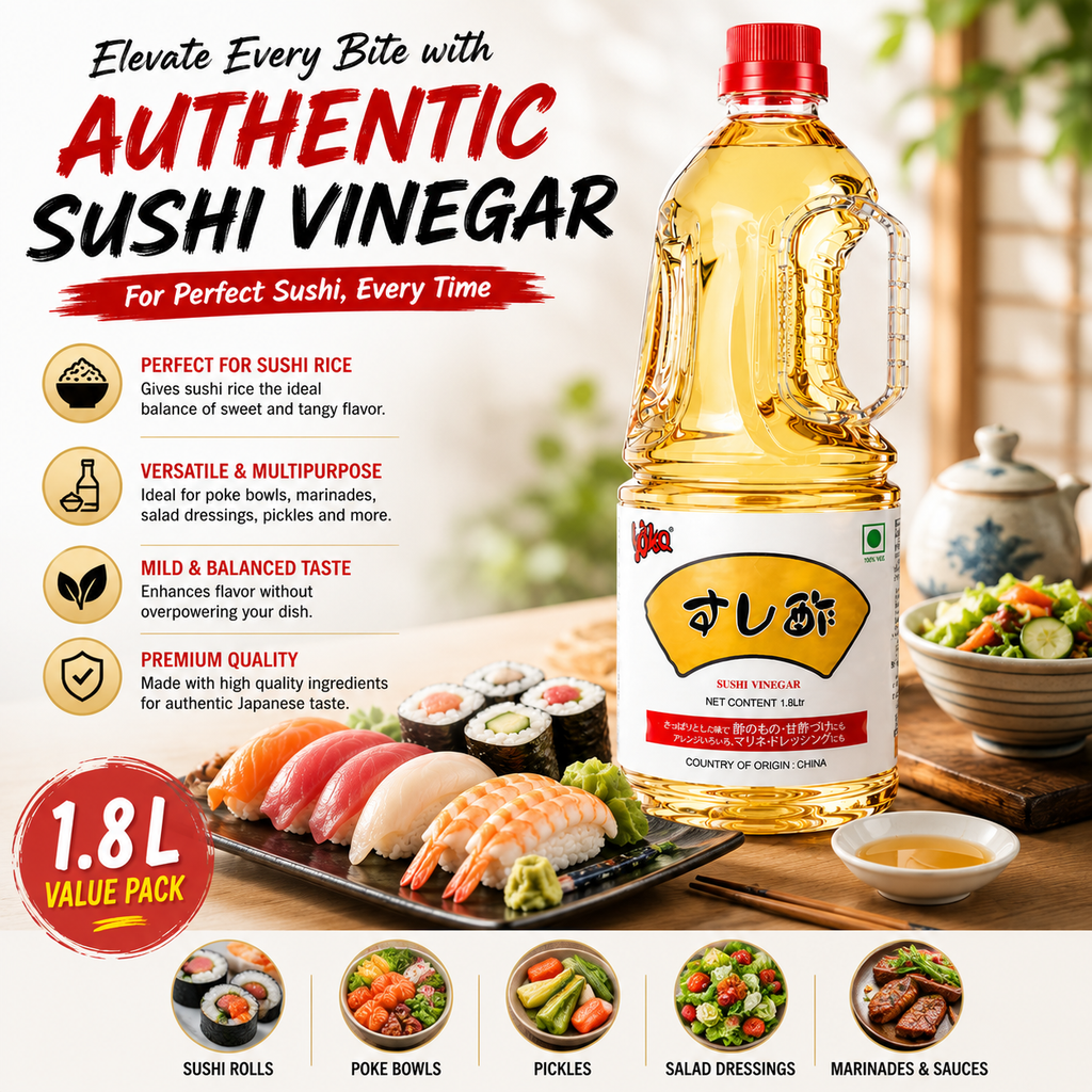 Yoka Sushi Vinegar 1.8L | Authentic Japanese Sushi Rice Vinegar | Perfect for Sushi Rice, Salads, Marinades & Pickling | 1800ml