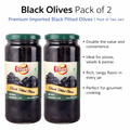Luciana Pitted Black Olives | Ready-to-Use Seedless Black Olives for Pizza, Pasta & Salads