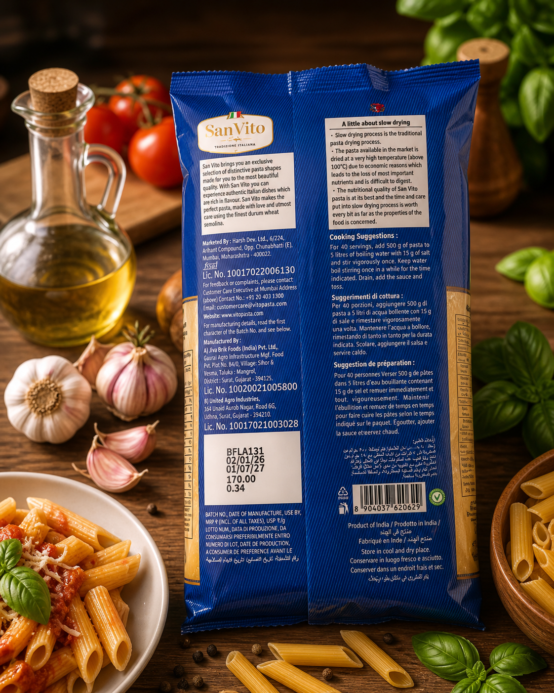 SanVito Penne Rigate Pasta (500g) | Authentic Italian Pasta Pack of 2