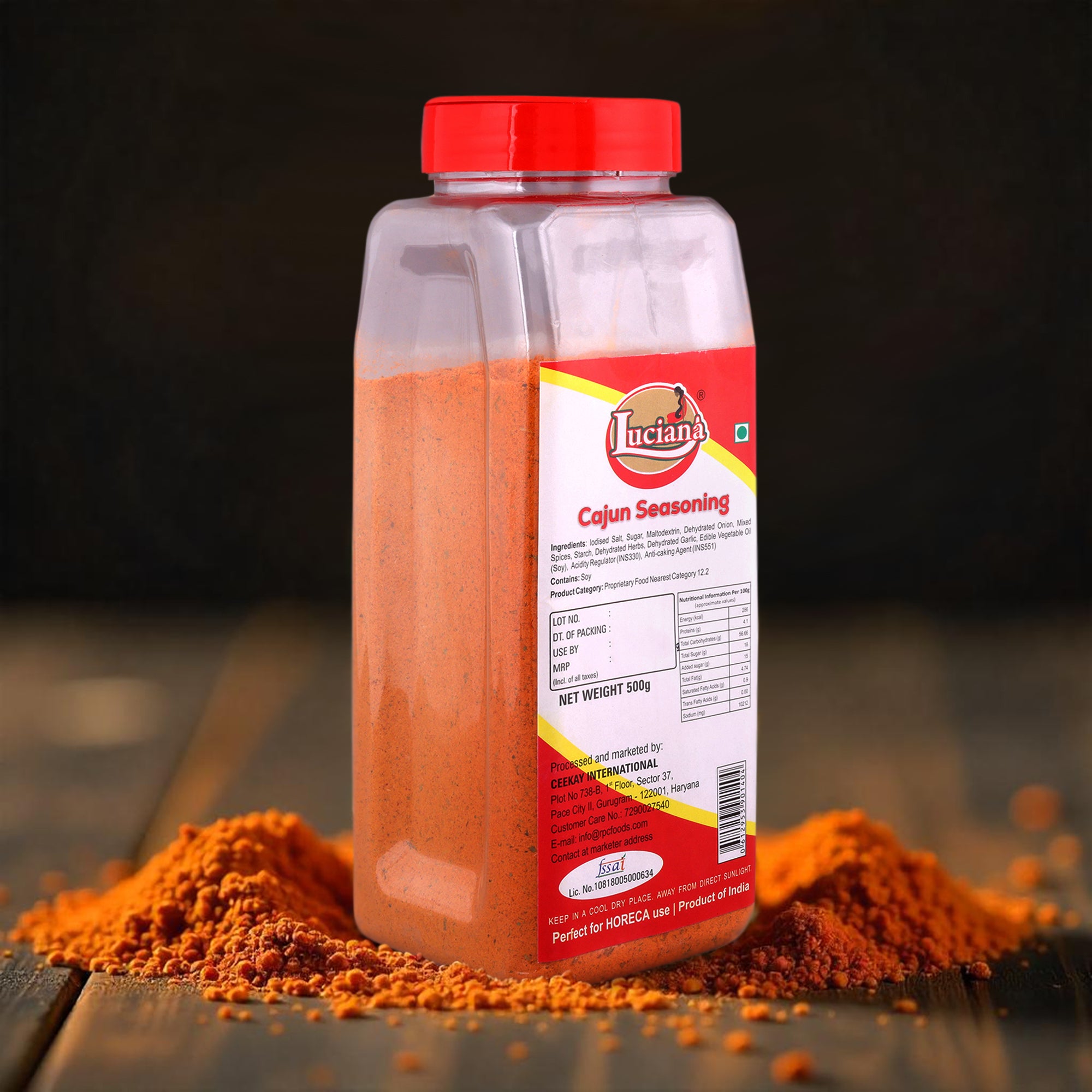 Luciana Cajun Seasoning | Blend of Selected Spices for Cooking & Grilling | 500g  Pack of 2