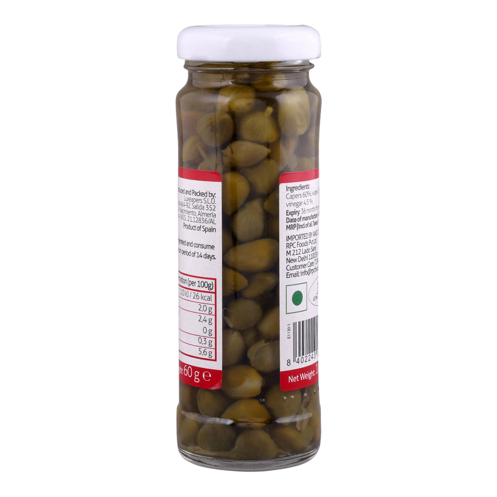 Luciana Capers in Brine | Premium Pickled Capers for Italian & Mediterranean Recipes | Ready to Use | Vegetarian 100g Pack of 2