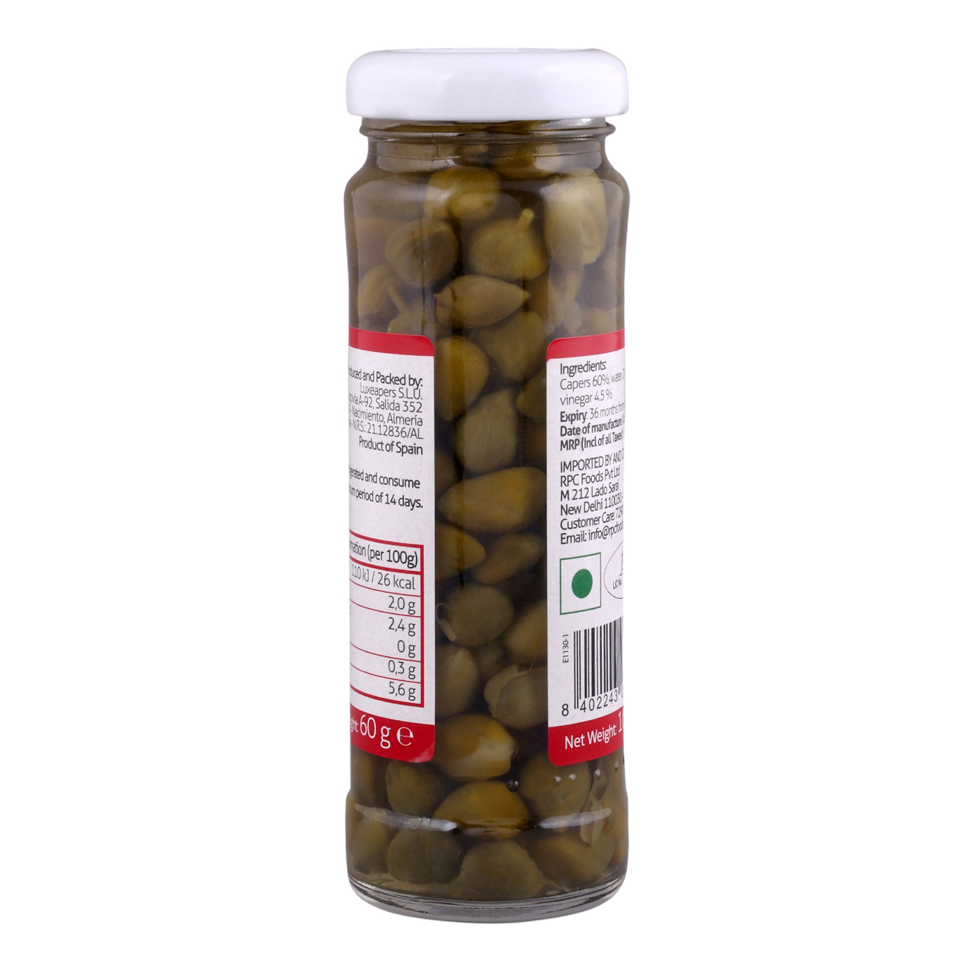 Luciana Capers in Brine | Premium Pickled Capers for Italian & Mediterranean Recipes | Ready to Use | Vegetarian 100g Pack of 2