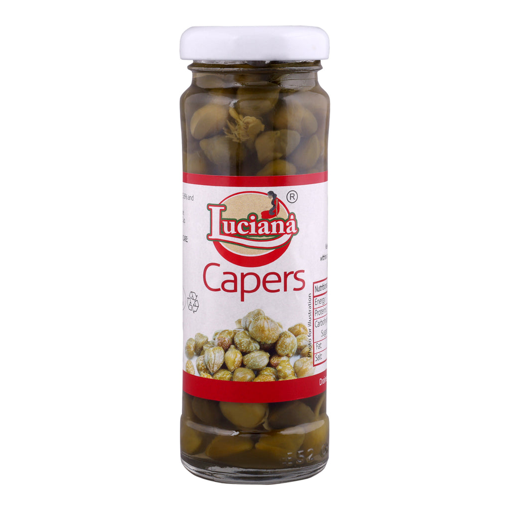 Luciana Capers in Brine | Premium Pickled Capers for Italian & Mediterranean Recipes | Ready to Use | Vegetarian 100g Pack of 2