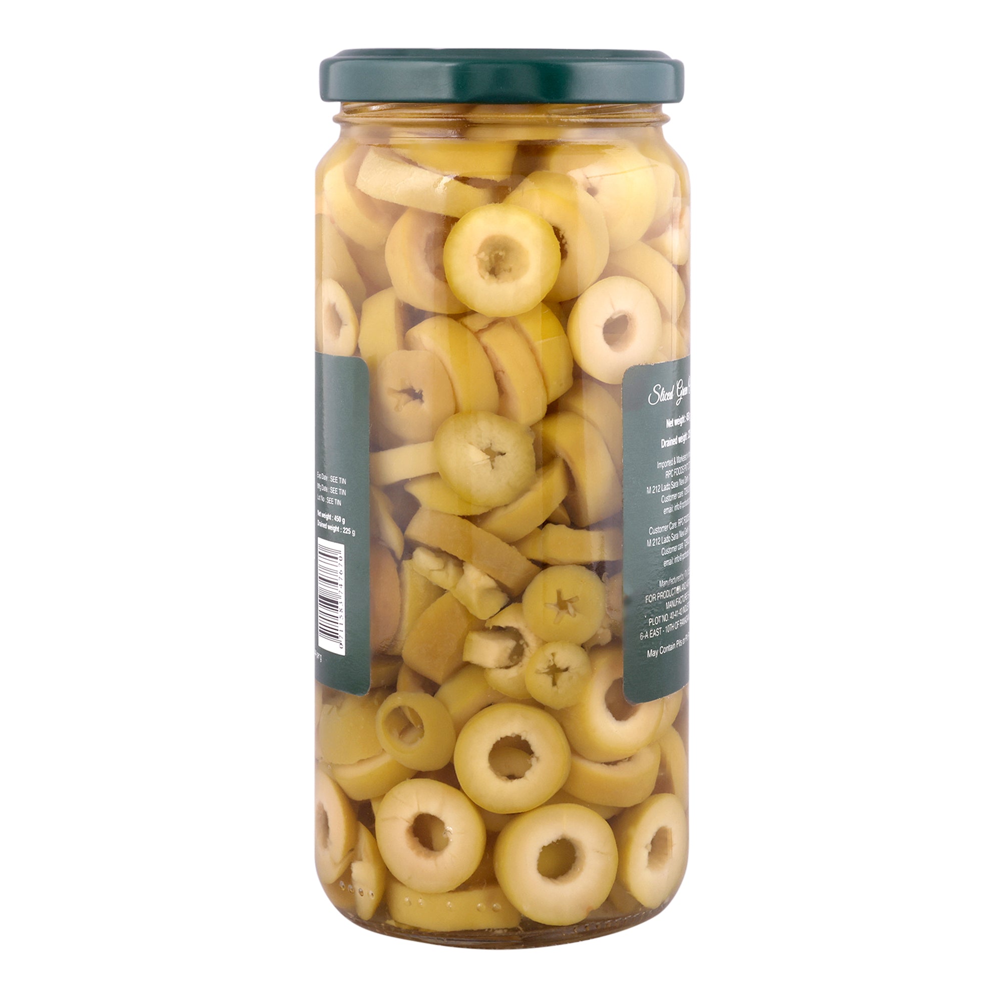 Luciana Sliced Green Olives for Pizza, Pasta & Salads | 454 g