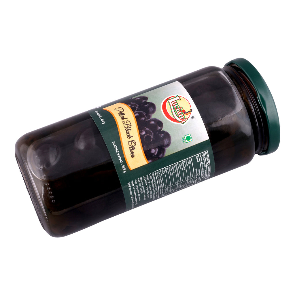 Luciana Pitted Black Olives | Ready-to-Use Seedless Black Olives for Pizza, Pasta & Salads