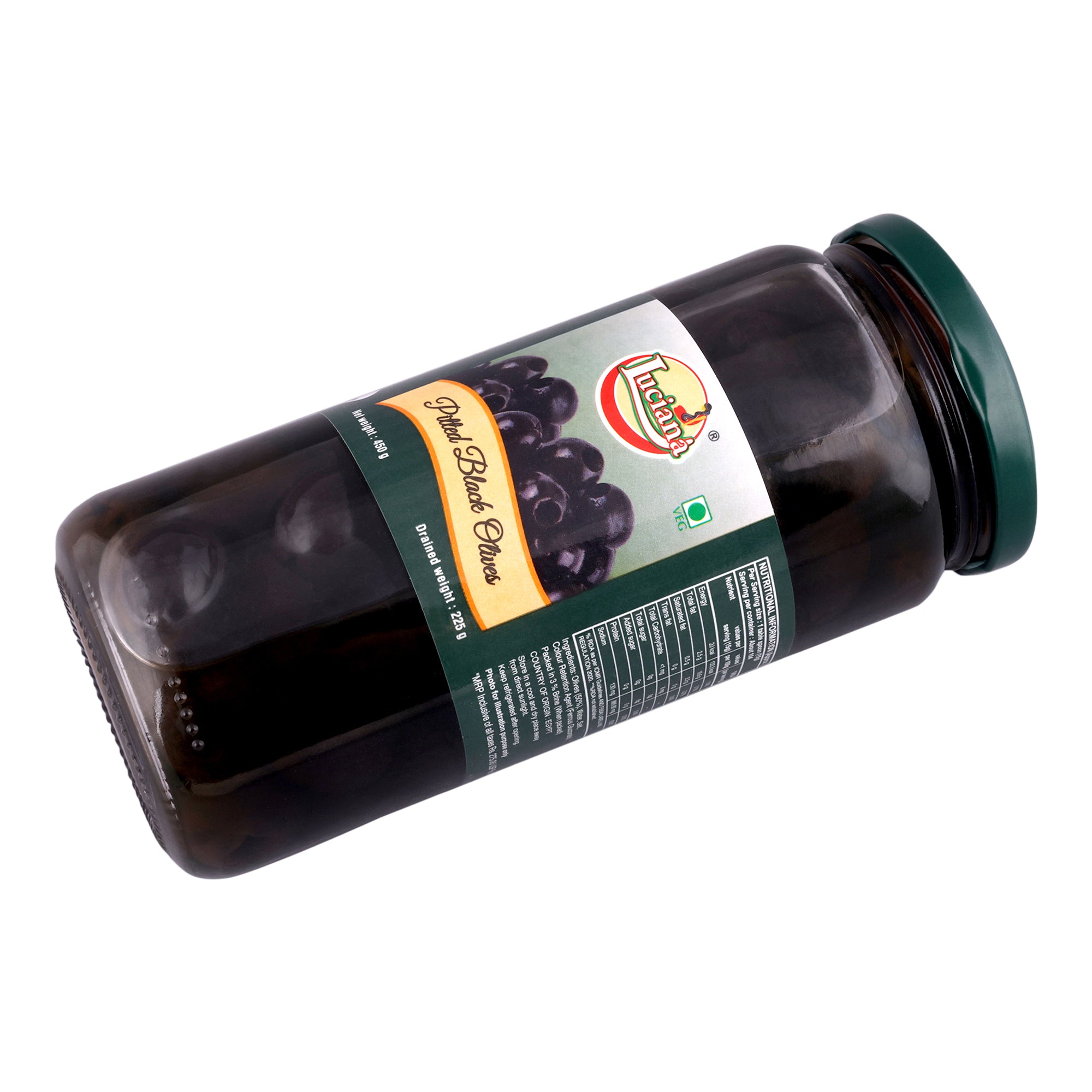 Luciana Pitted Black Olives | Ready-to-Use Seedless Black Olives for Pizza, Pasta & Salads
