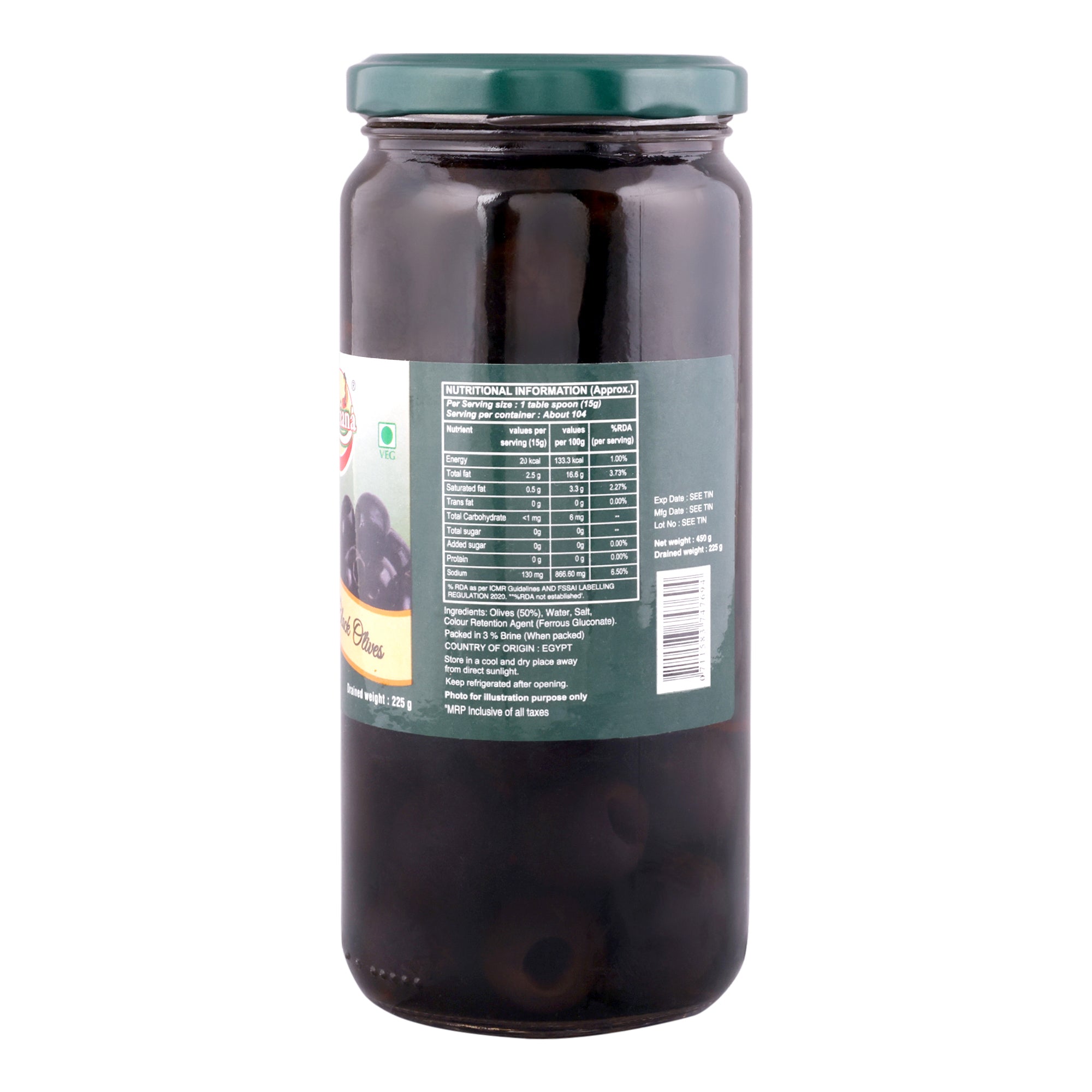 Luciana Pitted Black Olives | Ready-to-Use Seedless Black Olives for Pizza, Pasta & Salads