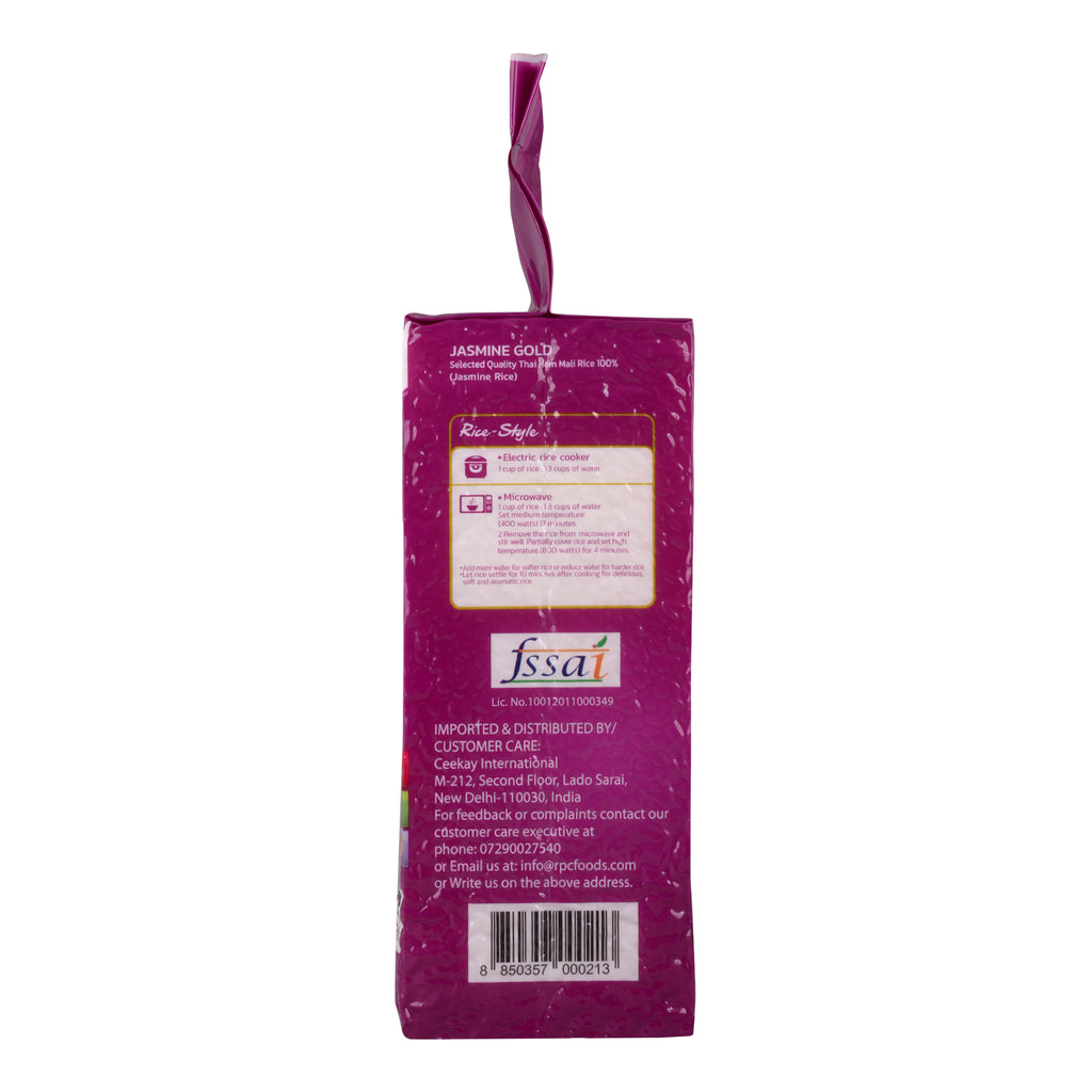 Jasmine Gold Thai Hom Mali Rice 2kg | Premium Thai Fragrant Jasmine Rice | Long Grain Aromatic Rice | Authentic Product of Thailand