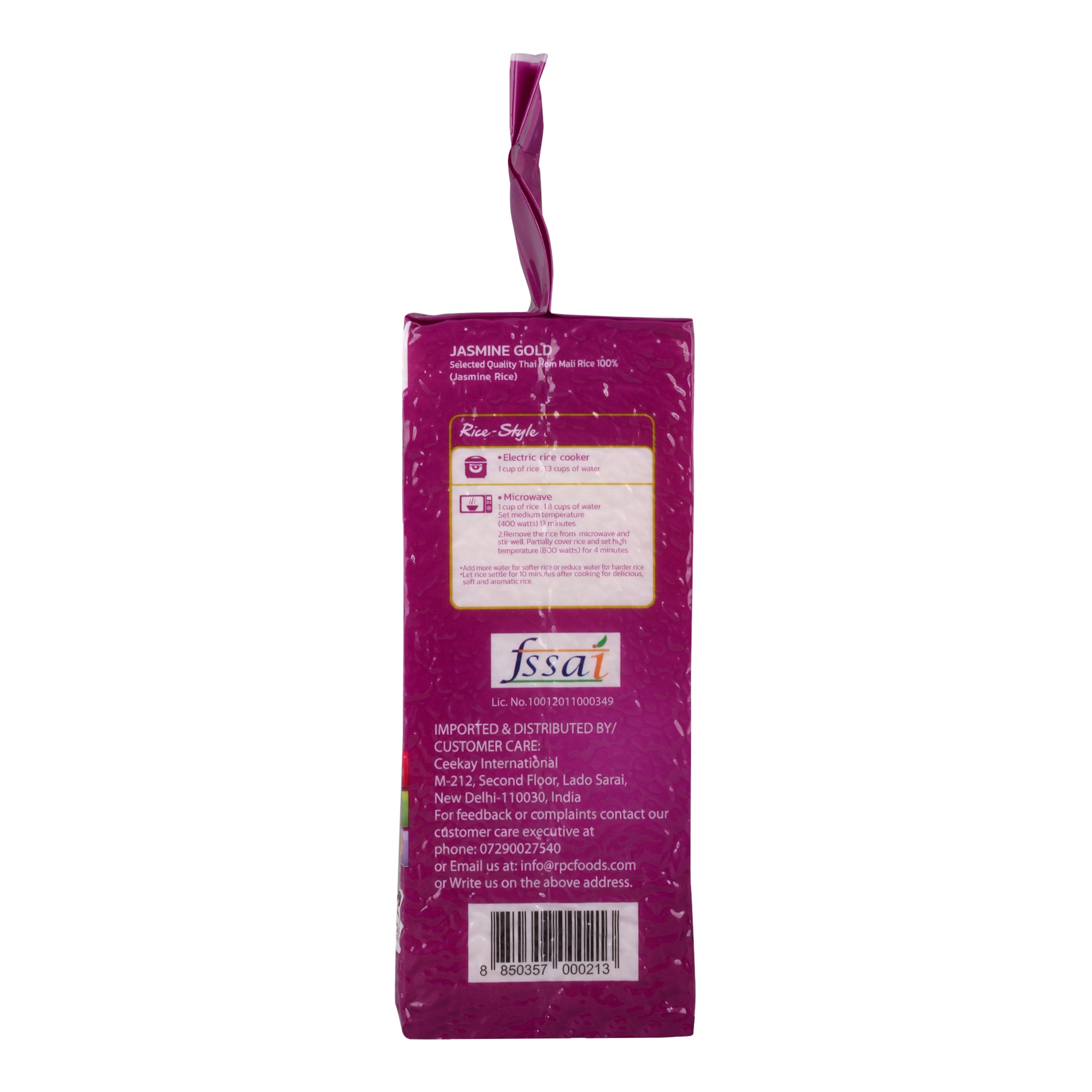 Jasmine Gold Thai Hom Mali Rice 2kg | Premium Thai Fragrant Jasmine Rice | Long Grain Aromatic Rice | Authentic Product of Thailand