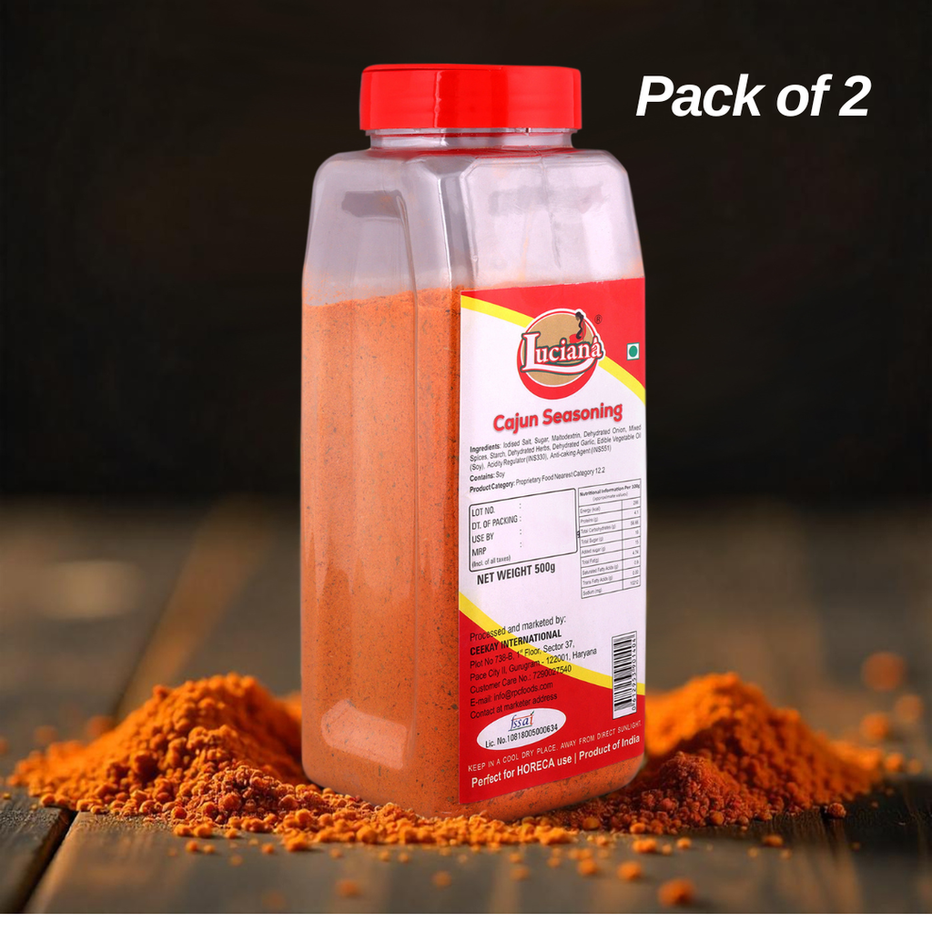 Luciana Cajun Seasoning | Blend of Selected Spices for Cooking & Grilling | 500g  Pack of 2