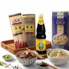 ZorbaFood Asian Noodles Kit – Soba, Udon & Rice Stick Noodles with Soy Sauce