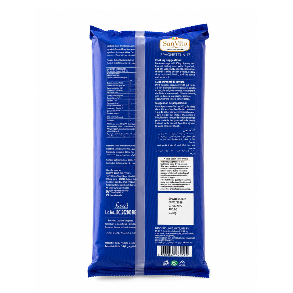 SanVito Spaghetti Pasta 500g | Italian Durum Wheat Pasta