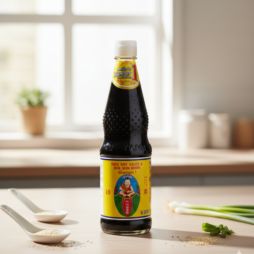 Thin Soy Sauce | Dek Som Boon | Thailand’s Number 1 Seasoning Brand | Authentic Thai Soy Sauce | Ready-to-Use Cooking & Dipping Sauce