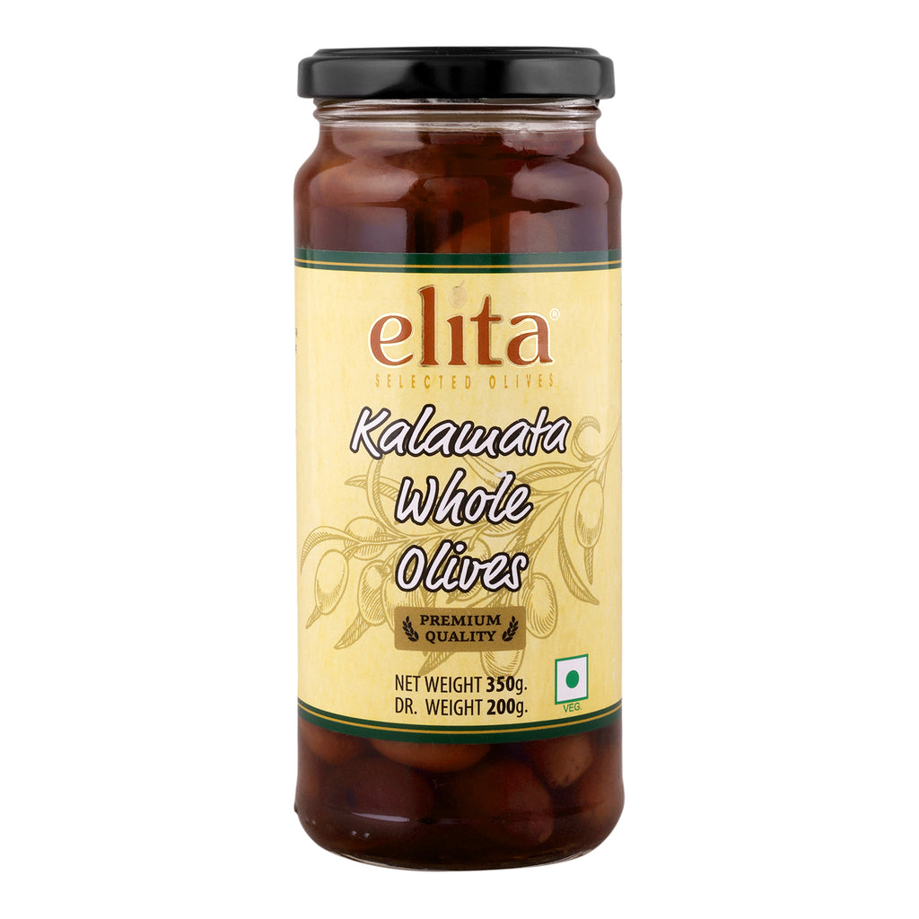 Elita Kalamata Whole Olives | Premium Quality Selected Olives |  350g