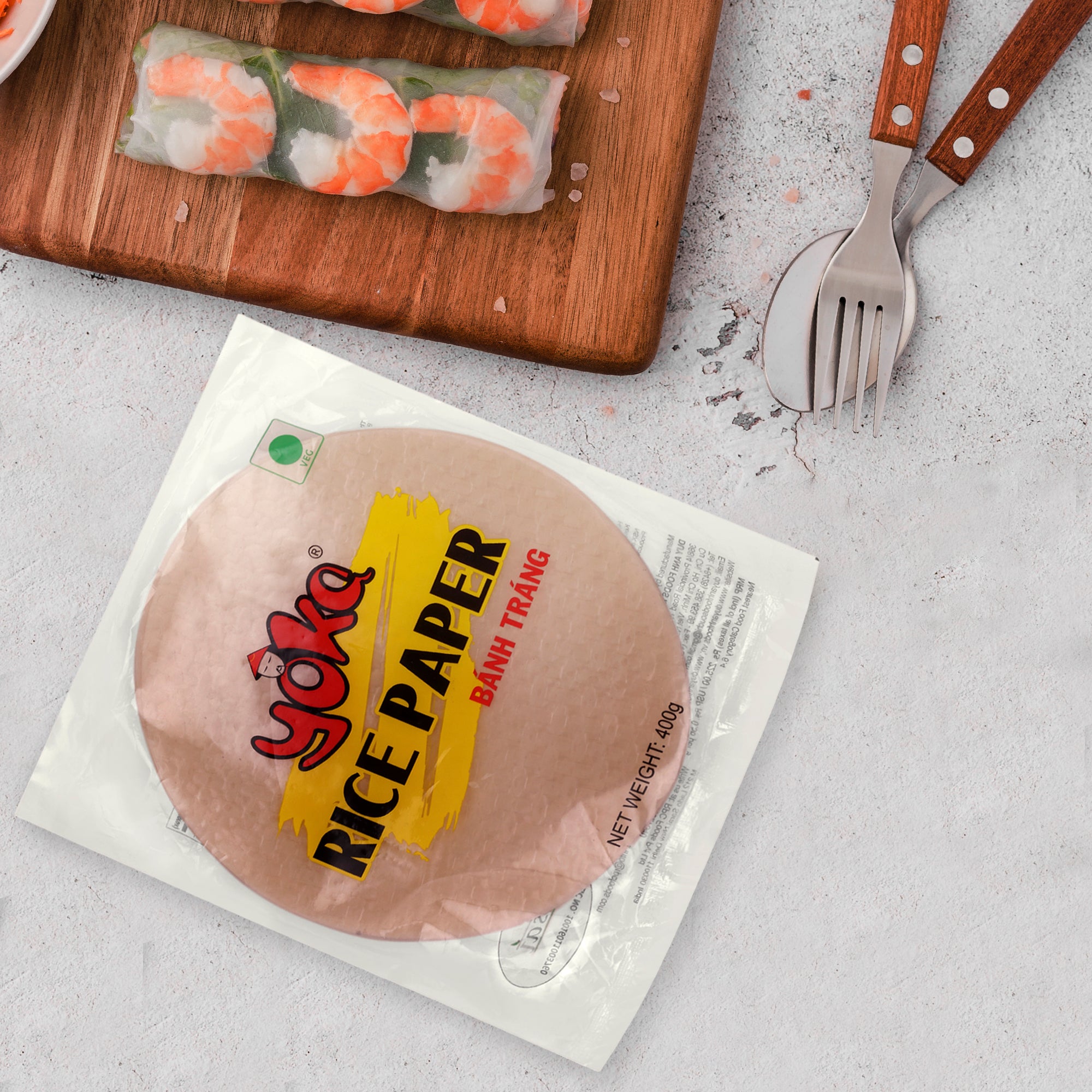 Yoka Rice Paper Sheets| Thin Rice Wrappers for Spring Rolls & Wraps | Veg | 400 g